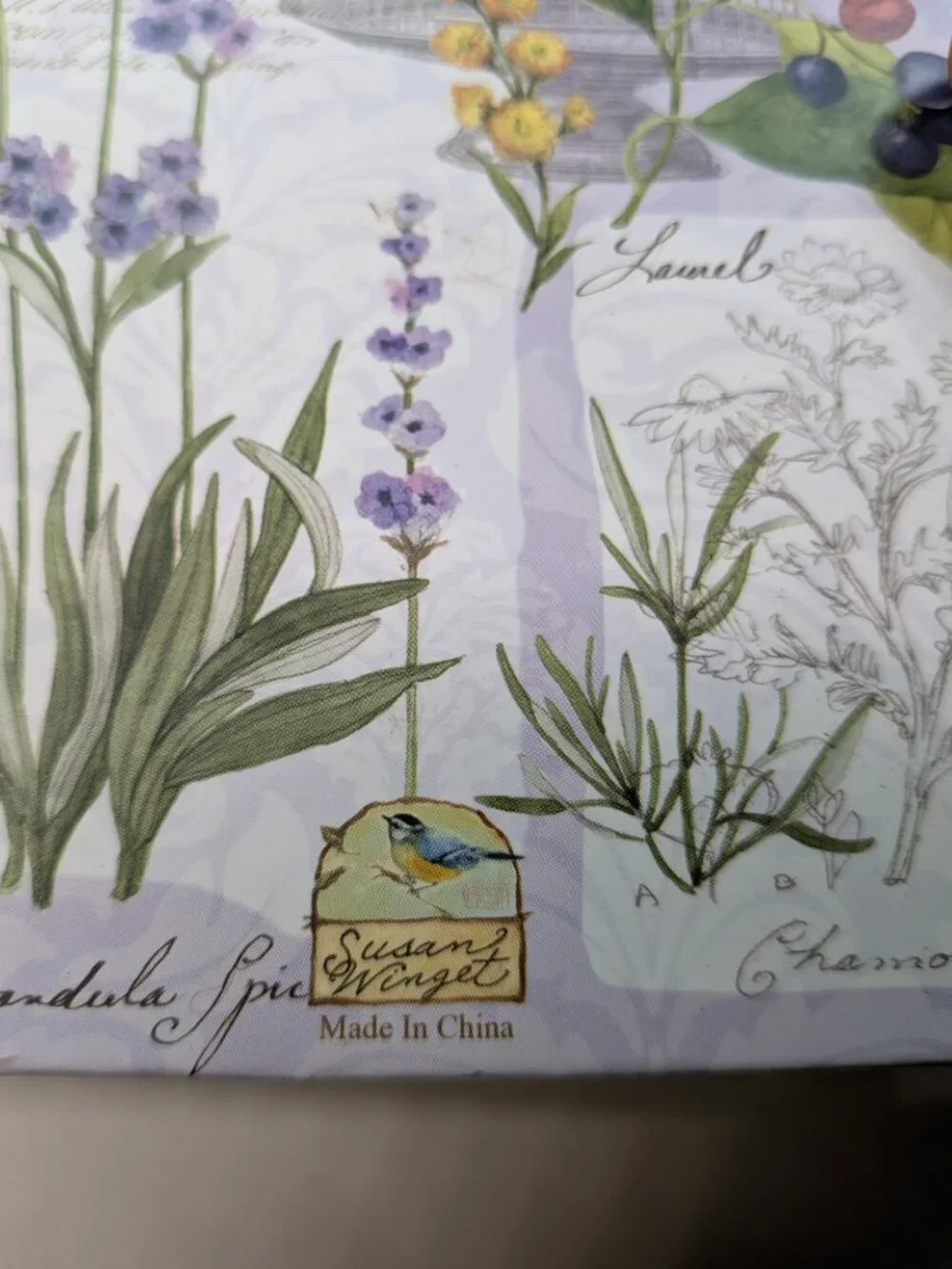 Susan Winget Botanical Gift Box Lot 3pc Lavender Book Hydrangea Peony